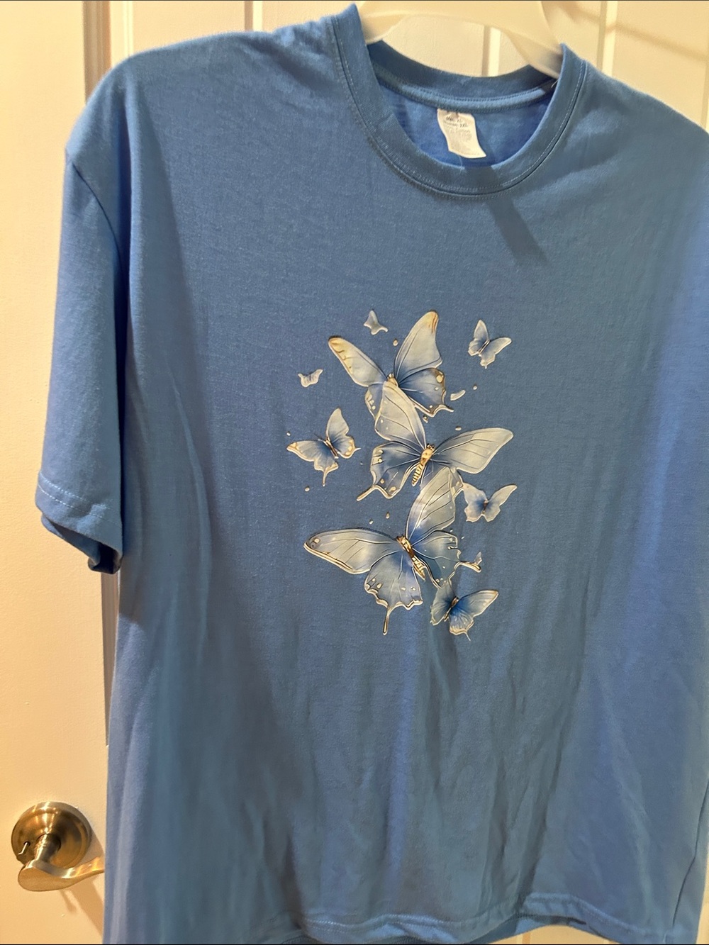 Women or Man’s Blue Butterfly Graphic Tee